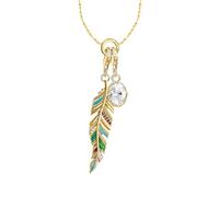 CFWSHJ 925 Sterling Silver Vintage Feather Necklaces For Women Girls, Europe Style Feather Choker Necklace - Shiny Crystal Arrow Feather Necklace, Dream Catcher Necklaces For Birthday