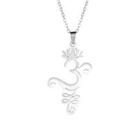 CFWSHJ 925 Sterling Silver Yoga Flower Necklace For Women Girls, Buddhism Mandala Charm Choker - Vintage Necklace, Minimalist Pendant, Jewelry For
