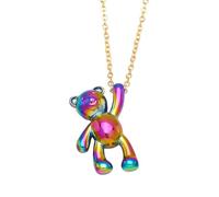 CFWSHJ AAA Zircon Rainbow Necklace For Women, Cute Rainbow Balloon Choker - Colorful Pride Beads Rainbow Heart Necklace, Rainbow Bridge Necklace For Birthday Valentine Gifts