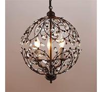 CFWSHJ American Retro Lamps Wrought Iron Branches Crystal Bronze Color Spherical Personality Creative Φ40cm Stylish beautiful