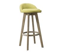 CFWSHJ Bar Barstools ° Swivel Kitchen Stool Backrest Do The Old Retro Wooden with Footrest Solid Wood Legs High Stools for Bistro Coffee Shop (Green)