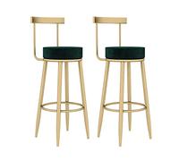 CFWSHJ Barstool Counter Height Set of 2 Barstools Velvet Chairs with Bar Stool Kitchen Stools Dining Chairs(25.6inches, 29.5inches) (Green 29.5in)