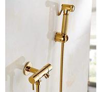 CFWSHJ Bathroom Faucet Set Portable Spray with Abs Gold Shower Holder and 1.5 M Hose Hand Held Bidet Muslim Toilet Shattaf