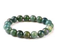 CFWSHJ Bracelet Feng Shui Amulet Bracelet Agate Chalcedony Healling Crystal Wealth Luck Beaded Bracelets Natural Gemstone Energy Charm Stretchy Bracelet Attract Wealth Bring Prosperity,10mm Ladies