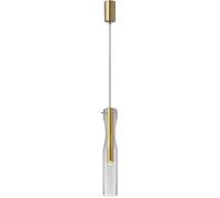 CFWSHJ Brass Pendant Lamp, 3W LED Reading Hanging Lamps with Glass Shade, Minimalist Dining Room Decorative Lighting Suspension Lights 3 Color Mode,Ceiling Light