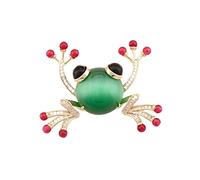 CFWSHJ Brooch Pin for Women Creative Individuality Frog Brooch Light Luxury Green Agate Decorative Pin Delicate Clothing Accessories Christmas Brooches