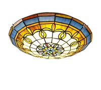CFWSHJ Chandelier LED Tiffany Style Ceiling Light,Dimmable Stained Glass LED Ceiling Lamp Flush Mount, Vintage Style Hallway Chandelier for Living Room, Bedroom, Kitchen, Bathroom,White Light