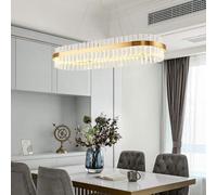 CFWSHJ Chandeliers, Chandelier, Round Creative Lighting,Living Lamps,LED Nordic Light Luxury Crystal Chandelier,Dining Room Bedroom Villa(Oval 80CM)