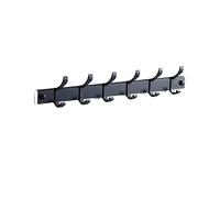 CFWSHJ Coat Hooks Wall Mounted Coat Rack Bathroom Rack Coat and Hat Free Punching Storage Rack for Clothes Hats Towels Keys Creative Hook Bathroom Hook (Color : Black, Size : 8 Hooks)