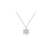 CFWSHJ Crystal Clear Artificial Zircon Flower Necklace And Light Dance Three-Dimensional Snowflake Accessories Women