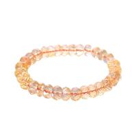 CFWSHJ Crystal rough Natural Citrine Quartz Crystal Chain Bracelet from Brazil Yellow Stone Diamond Cutting Quartz Bangle Crystal Jewelry Decoration