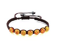CFWSHJ Crystal rough Trendy Braided Nylon Rope Beads Bracelets Women Men Natural Stone Carnelian Imitation Ambers Strand Bracelet Bangle Gift Reiki Bracelets (Color : Beige, Size : Black Yellow Pine)