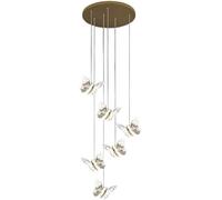 CFWSHJ Crystal Staircase Chandelier Butterfly Cluster Pendant Light Long High Adjustable Hanging Ceiling Light,for Living Room
