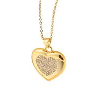 CFWSHJ Cute Five Colors Red Winged Pave Heart Necklace For Women, Rhinestone Heart Necklace - Zircon Pave Necklace, Reunion Heart Necklace For Valentine Birthday