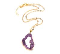 CFWSHJ Dyed Natural Crystal Druzy Necklace For Women, Minerals Gem Stone Necklace - Healing Energy Druzy Jewelry Necklace, Light Blue Necklace For Valentine Birthday Gifts