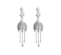 CFWSHJ Earrings S925 Silver Needle Vintage with Tassel Pearl Bell