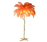 CFWSHJ Gold, Netural Ostrich Floor for Bedroom, Living Room, Unique Standing Tall Resin Feather Lamps Vintage Mid Century LED Corner Lamp (170cm)