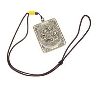 CFWSHJ Hand-painted Card Vintage Buddhist Floral Necklace Buddha Style Pendant Retro Charm Alloy