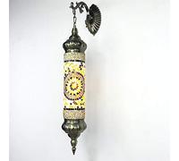 CFWSHJ Handmade Turkish Mosaic Lamp Style Glass Metal Wall with Bronze Base for Hallway Bedside,E,B
