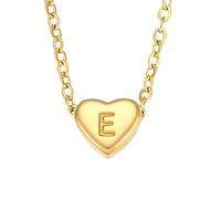 CFWSHJ Heart Initial Necklace For Women, Minimalist Small Love Initial Necklace, A B C D E F G I J Letter Heart Pendant Necklace, Heart Necklace With Initial (E - Heart Initial
