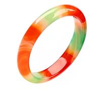 CFWSHJ Jade Bracelet Ladies Jade Bangle, Natural Chalcedony Bangle, Agate Bangle, Colorful Jade Bangle, Ladies Round Bar Jade Bangle, Bring Good Luck, For Girlfriend, For Friends, With Je