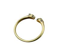 CFWSHJ Leheybia 1 Pcs Brass Leopard Head Bracelet Animal Bracelets Leopard Bracelet Brass Bracelet Men Jewelry Bracelet for Women（Golden）, 2.63 * 0.39 in/6.7 * 1 cm, Brass, not