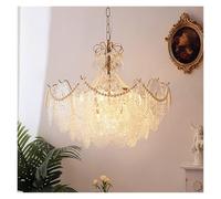 CFWSHJ Medieval Retro Romantic Living Room Lamp, Luxury French Palace Villa Chandelier, Princess Bedroom Lamp, 50cm Diameter Three-Layer, 80cm Diameter Four-Layer(60cm Diameter/Four Layers)