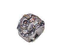 CFWSHJ Men's 925 Sterling Silver Jewelry Rage Gourmet Vintage Ring Open Ring