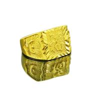 CFWSHJ Men's Open Ring Brass Gold Plated Engraved Ugly Word Bullying Ring