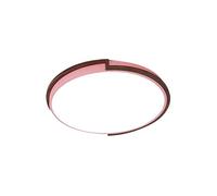 CFWSHJ Minimalist LED Colored Round Solid Wood Flush Mount Light, Acrylic Lamp Shade, 3 Color Temperatures Ceiling Lighting Fixture,Hanging Light(Pink,33cm)