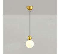 CFWSHJ Minimalist White Globe Bedside Light Creativity Glass Single Head Kitchen Island Hanging Lamp Nordic Cream Wind Children's Chandelier for Dining Room Bedroom/D