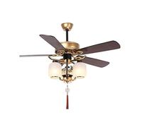 CFWSHJ Modern Bedroom Fan Ceiling Fan with 3/6 E27（No Light） and Remote Control, Lantern Style Ceiling Fan with Five Reversible Wood Blades Living Room Lighting(52 Inches)