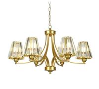 CFWSHJ Modern Ceiling Light Fixture Modern Crystal Chandelier Retro Iron Pendant Lighting Lamp For Dining Room Living Living Room(Gold,6 Heads)