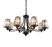 CFWSHJ Modern Ceiling Light Fixture Modern Crystal Chandelier Retro Iron Pendant Lighting Lamp For Dining Room Living Living Room(Gold,6 Heads)