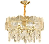 CFWSHJ Modernd Crystal Chandelier Girls Bedroom 2-Tier Butterfly Glass Round Dining Ceiling Dimmable Led Light Fixtures for Kitchen Island Living Room Foyer Hall/50Cm Diameter