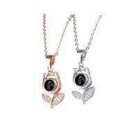 CFWSHJ Necklace Cast Shadow Picture Projection Necklace Love Languages Necklace Necklaces Golden