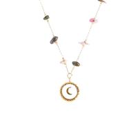CFWSHJ Necklace For Women, Coin Necklace Natural Stone Chain Necklace, Sun And Moon Necklace, Necklace Sun And Moon