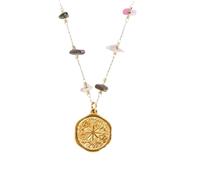 CFWSHJ Necklace For Women, Coin Necklace Natural Stone Chain Necklace, Sun And Moon Necklace, Necklace Sun And Moon