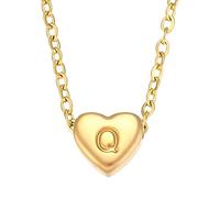 CFWSHJ Necklace For Women, Small Love Heart L M N O P Q R S T U Letter Necklace, Chunky Heart Necklace, Heart Necklace, Olivia Necklace, Heart Necklace Red, Gold Red Heart