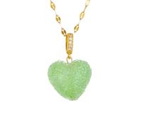 CFWSHJ Necklace For Women, Zircon Heart Pendant Necklace Cute Sweet Geometric Choker, Chunky Heart Necklace, Olivia Necklace, Heart Necklace Red, Gold Red Heart