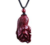 CFWSHJ necklaces Feng Shui Wealth Cinnabar Chinese Cabbage Pendant Necklace Authentic Healing Chakra Crystal Reiki Amulet Lucky Wealth Ward Off Evil Spirits Necklace Inspirational Gift for Women Men,L