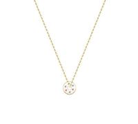 CFWSHJ Necklaces for Women Girls 925 Sterling Silver Donut Pendant Necklace Circle Charm 18 Inch Necklace Double-sided Wearing Jewelry Clavicle Chain Choker Necklaces