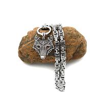 CFWSHJ Necklaces Men's King C, Stainless Steel, Nordicng Amulet Jewelry Warrior Dragon/Dragon/70Cm (Color : Warrior, Size : 60Cm)