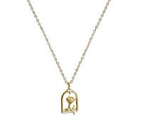 CFWSHJ Necklaces Simple for Women, Gold Plated S925 Sterling Silver Rose Flower Pendant Clavicle Chain with Zircon for Her/Girlfriend/Wife/Mum/Women