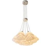 CFWSHJ Nordic Decoration Round Cluster Milky Shade Floral Girls Bedroom Beach Boho Chandelier Coastal Dining Ceiling Lamp for Living Room/7 Light
