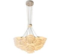 CFWSHJ Nordic Decoration Round Cluster Milky Shade Floral Girls Bedroom Beach Boho Chandelier Coastal Dining Ceiling Lamp for Living Room/13 Light