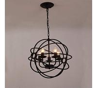 CFWSHJ Perfect Black Country Retro Crystal Ceiling Light Hotel Engineering Candle Earth Iron