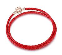 CFWSHJ Red Bracelet Double Circle Basic Bracelet Leather Rope Leather Chain Bracelet 12 Colors Bangle Women's Jewelry Accessory 2pcs