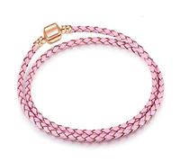 CFWSHJ Red Bracelet Double Circle Basic Bracelet Leather Rope Leather Chain Bracelet 12 Colors Bangle Women's Jewelry Accessory 2pcs