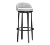 CFWSHJ Set of 2 Breakfast Stools with Backs Workshop Barstool Upholstered Seat Metal Footrest Swivel Velvet Barstools for Home Bar Counter Kitchen and Isla (White 1PCS)
